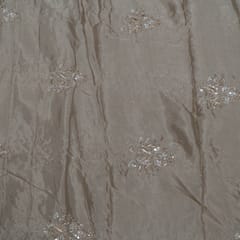 Mouse Color Chinon Chiffon Embroidered Fabric