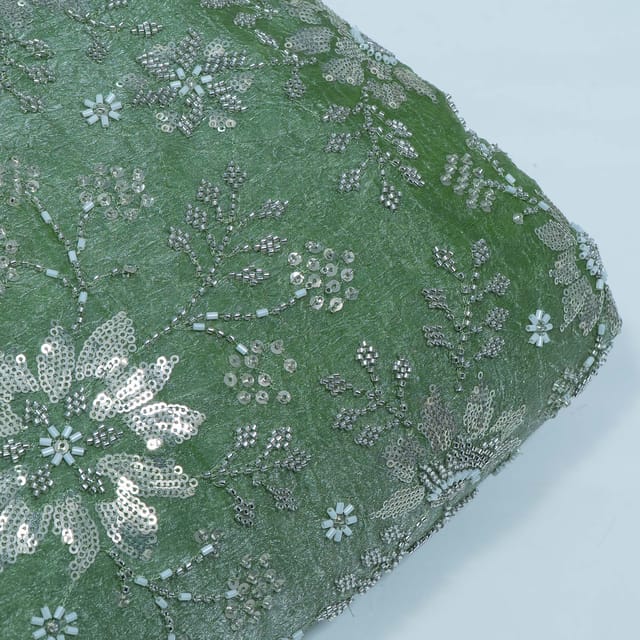 Green Jimmy Choo Crush Embroidered Fabric