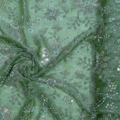 Green Jimmy Choo Crush Embroidered Fabric