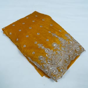 Mustard Jimmy Choo Crush Embroidered Fabric