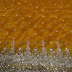 Mustard Jimmy Choo Crush Embroidered Fabric