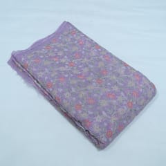 Lavender Color Georgette Embroidered Fabric