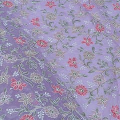 Lavender Color Georgette Embroidered Fabric