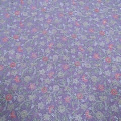 Lavender Color Georgette Embroidered Fabric