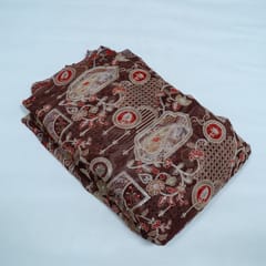 Brown Color Georgette Embroidered Fabric