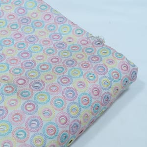 Multi Color Cotton Chikan Embroidered Fabric