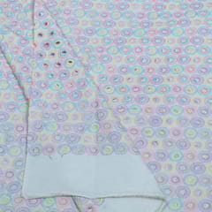Multi Color Cotton Chikan Embroidered Fabric