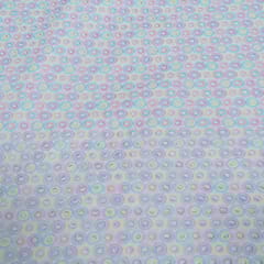 Multi Color Cotton Chikan Embroidered Fabric