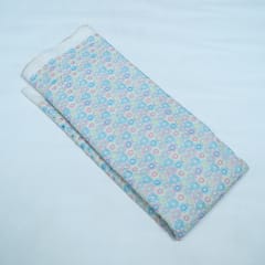 Multi Color Cotton Chikan Embroidered Fabric