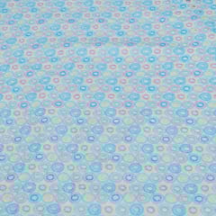 Multi Color Cotton Chikan Embroidered Fabric