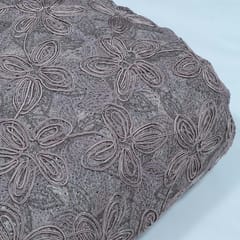 Mouse Color Imported Net Embroidered Fabric