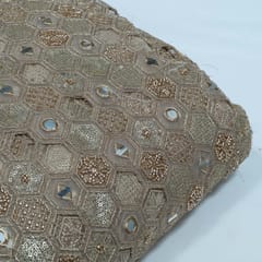 Gold Color Net Embroidered Fabric