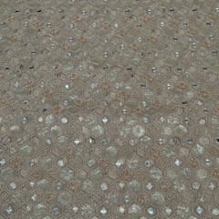 Gold Color Net Embroidered Fabric