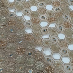 Gold Color Net Embroidered Fabric