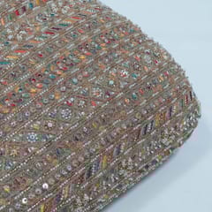 Multi Color Net Embroidered Fabric