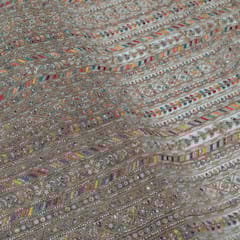 Multi Color Net Embroidered Fabric