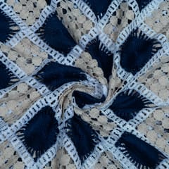 Blue Color Imported Crochet Fabric