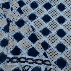 Blue Color Imported Crochet Fabric