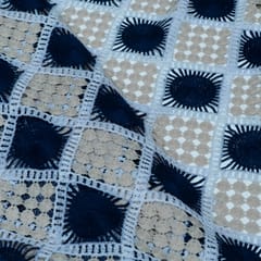 Blue Color Imported Crochet Fabric