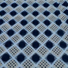Blue Color Imported Crochet Fabric