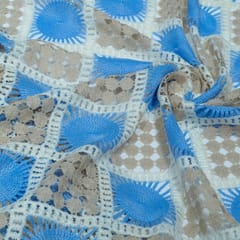Sky Blue Color Imported Crochet Fabric