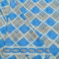 Sky Blue Color Imported Crochet Fabric