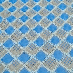 Sky Blue Color Imported Crochet Fabric