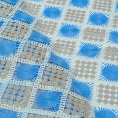 Sky Blue Color Imported Crochet Fabric