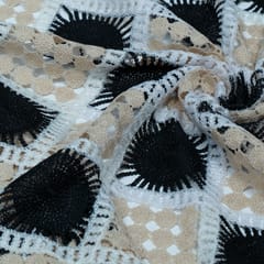 Black Color Imported Crochet Fabric