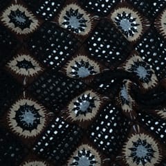 Black Color Imported Crochet Fabric