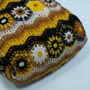 Yellow Color Imported Crochet Fabric