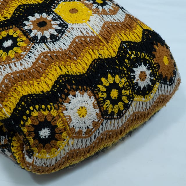 Yellow Color Imported Crochet Fabric