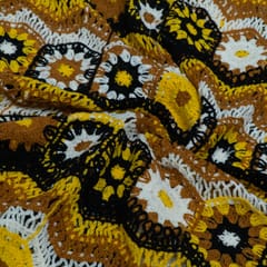 Yellow Color Imported Crochet Fabric