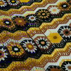 Yellow Color Imported Crochet Fabric