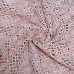 Pink Color Imported Crochet Fabric
