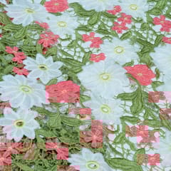 Green Color Chemical Lace Fabric