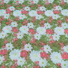 Green Color Chemical Lace Fabric