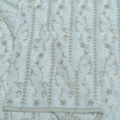 Cream Color Imported Lace Embroidered Fabric
