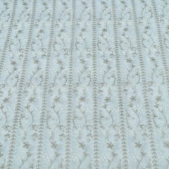 Cream Color Imported Lace Embroidered Fabric