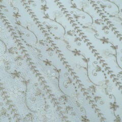 Cream Color Imported Lace Embroidered Fabric
