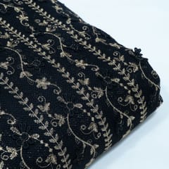 Black Color Imported Lace Embroidered Fabric