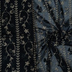 Black Color Imported Lace Embroidered Fabric