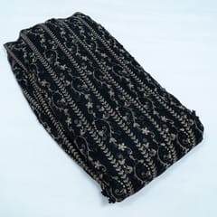 Black Color Imported Lace Embroidered Fabric
