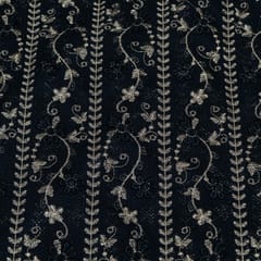 Black Color Imported Lace Embroidered Fabric