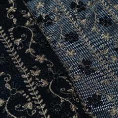 Black Color Imported Lace Embroidered Fabric