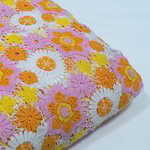 Pink Color Chemical Lace Fabric