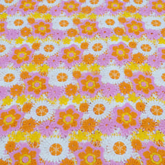 Pink Color Chemical Lace Fabric