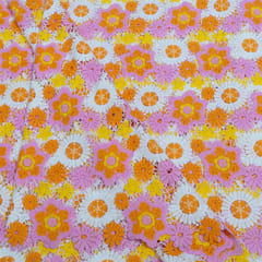 Pink Color Chemical Lace Fabric