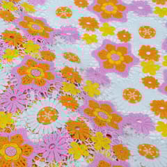 Pink Color Chemical Lace Fabric