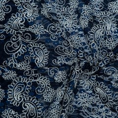 Blue Color Imported Crochet Fabric